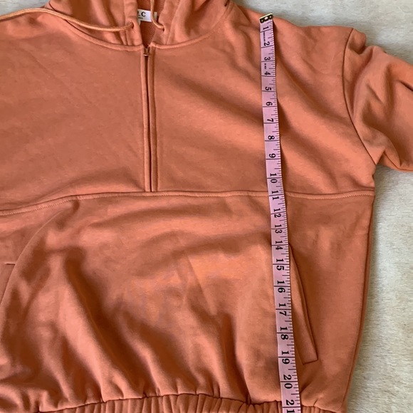 LBLC THE LABEL “Joey Zipper Hoodie” Terracotta ORANGE Pullover Sweatshirt - Picture 5 of 7